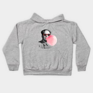 MAO ZEDONG with pink bubble gum Kids Hoodie